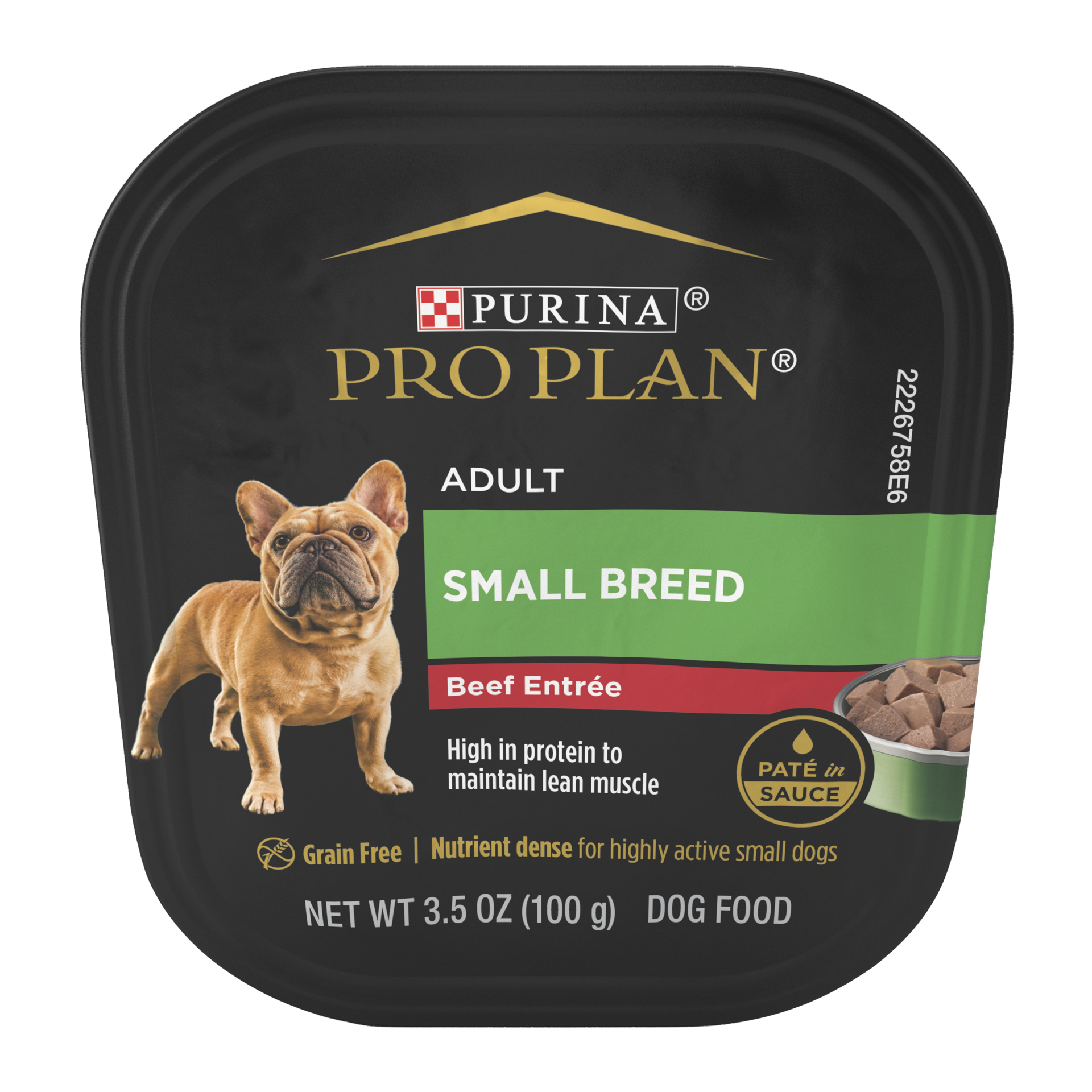 slide 1 of 2, Pro Plan Purina Pro Plan Wet Dog Food for Small Dogs, Adult Small Breed Beef Entree High Protein Dog Food, 3.5 oz