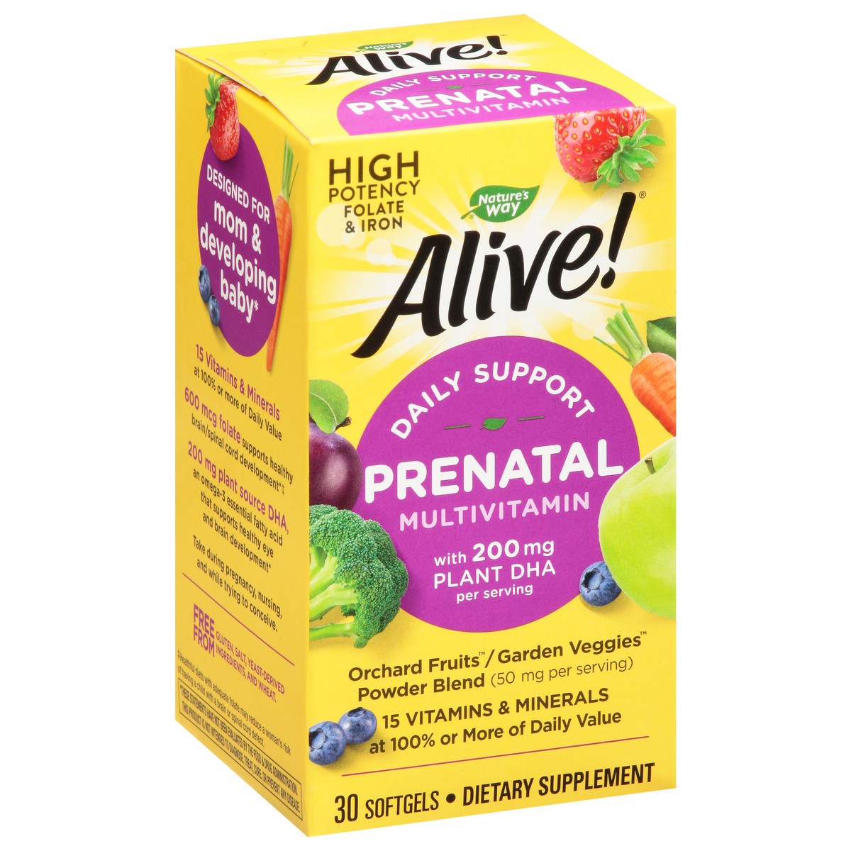 slide 8 of 9, Nature's Way Alive! Softgels Daily Support Prenatal Multivitamin 30 ea, 30 ct