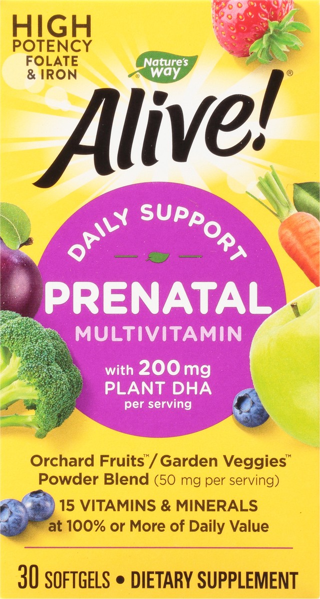 slide 1 of 9, Nature's Way Alive! Softgels Daily Support Prenatal Multivitamin 30 ea, 30 ct