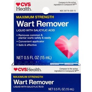 slide 1 of 1, CVS Health Maximum Strength Wart Remover Liquid, 0.5 Fl Oz, 1 ct