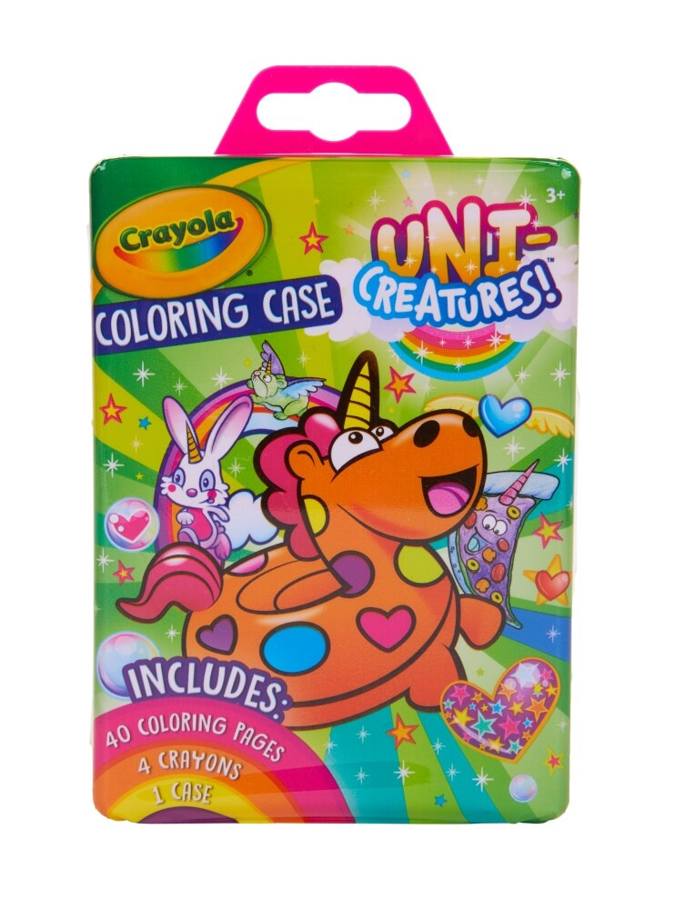 slide 1 of 1, Crayola Uni-Creatures Coloring Case, 45 ct