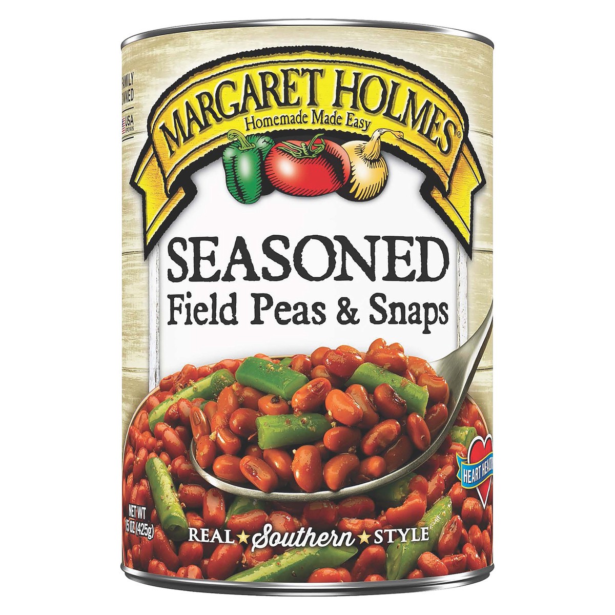 slide 1 of 1, Margaret Holmes Seasoned Field Peas & Snaps 15 oz, 15 oz