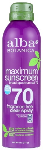 slide 1 of 1, Alba Botanica SPF 70  Maximum Sunscreen Spray, 6 oz