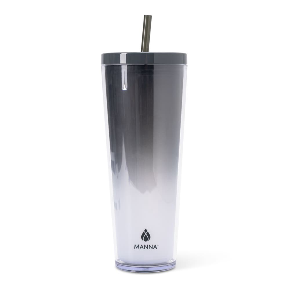 slide 3 of 4, Manna™ Axel™ Plastic Tumbler & Straw Set - Black, 24 oz