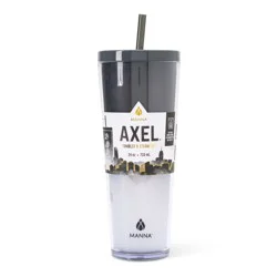 Manna Axel Plastic Tumbler & Straw Set - Black