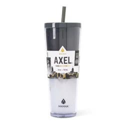 Manna Axel Plastic Tumbler & Straw Set - Black