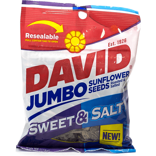 slide 1 of 1, David Jumbo Sunflower Seeds Roasted Salted, 5.25 oz