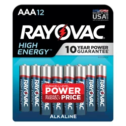 Rayovac High Energy AAA Batteries (12 Pack), Alkaline Triple A Batteries