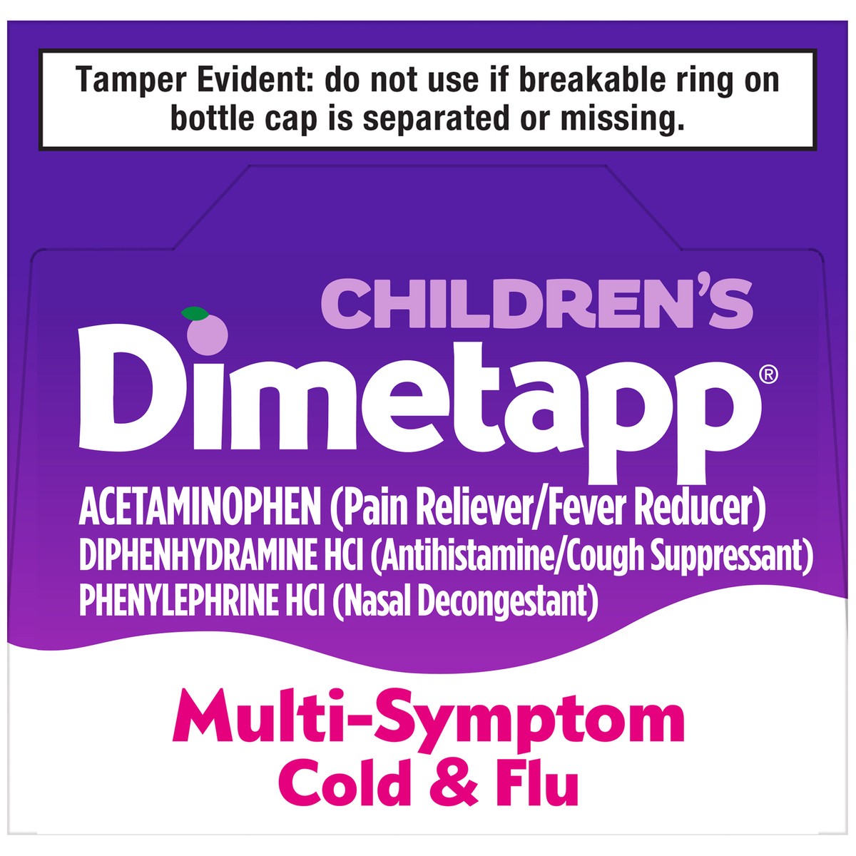 slide 7 of 9, Dimetapp Children's Multi-Symptom Cold & Flu, 4 oz