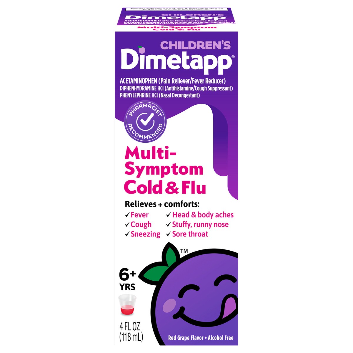 slide 6 of 9, Dimetapp Children's Multi-Symptom Cold & Flu, 4 oz
