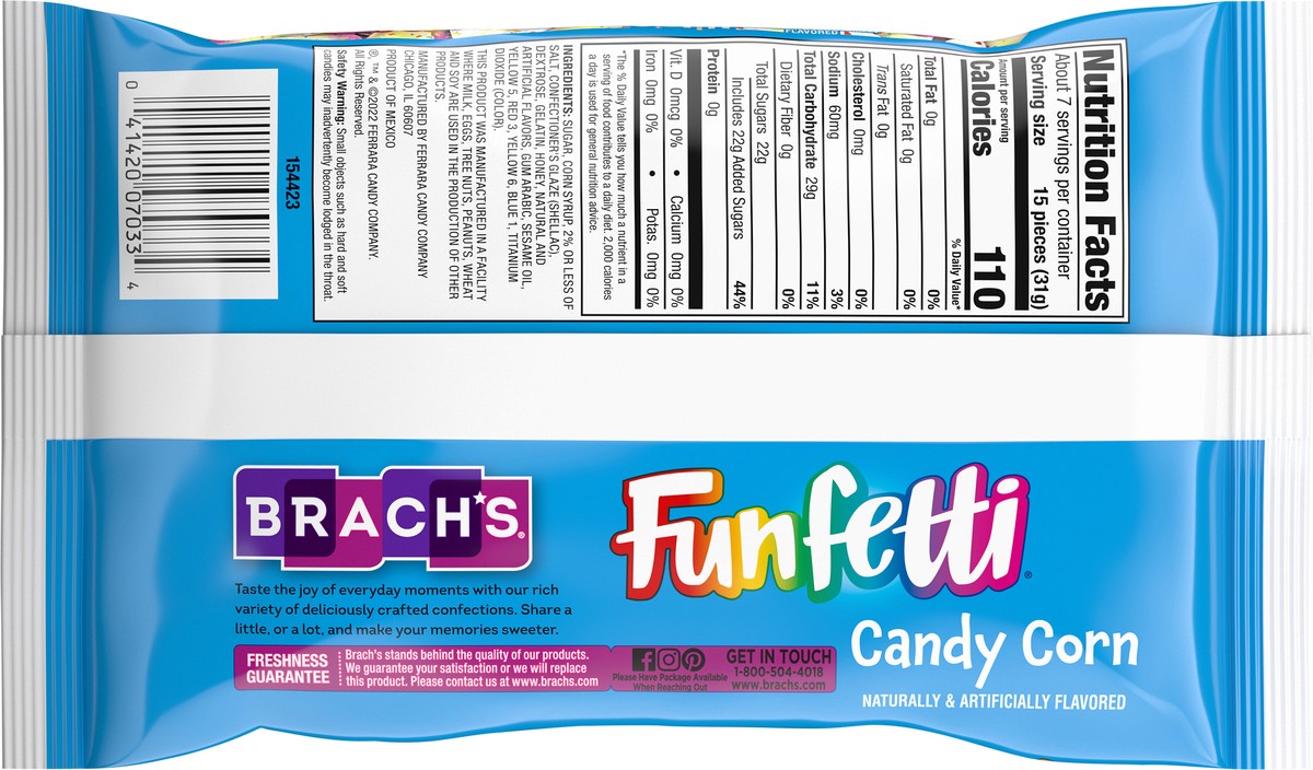 slide 7 of 13, Brach's 07033 154423 Funfetti Candy Corn Halloween 8 oz, 8 oz