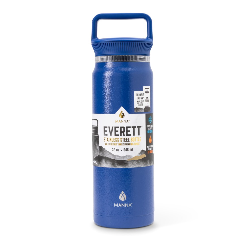 slide 3 of 4, Manna™ Everett™ Stainless Steel Water Bottle - Blue, 32 oz