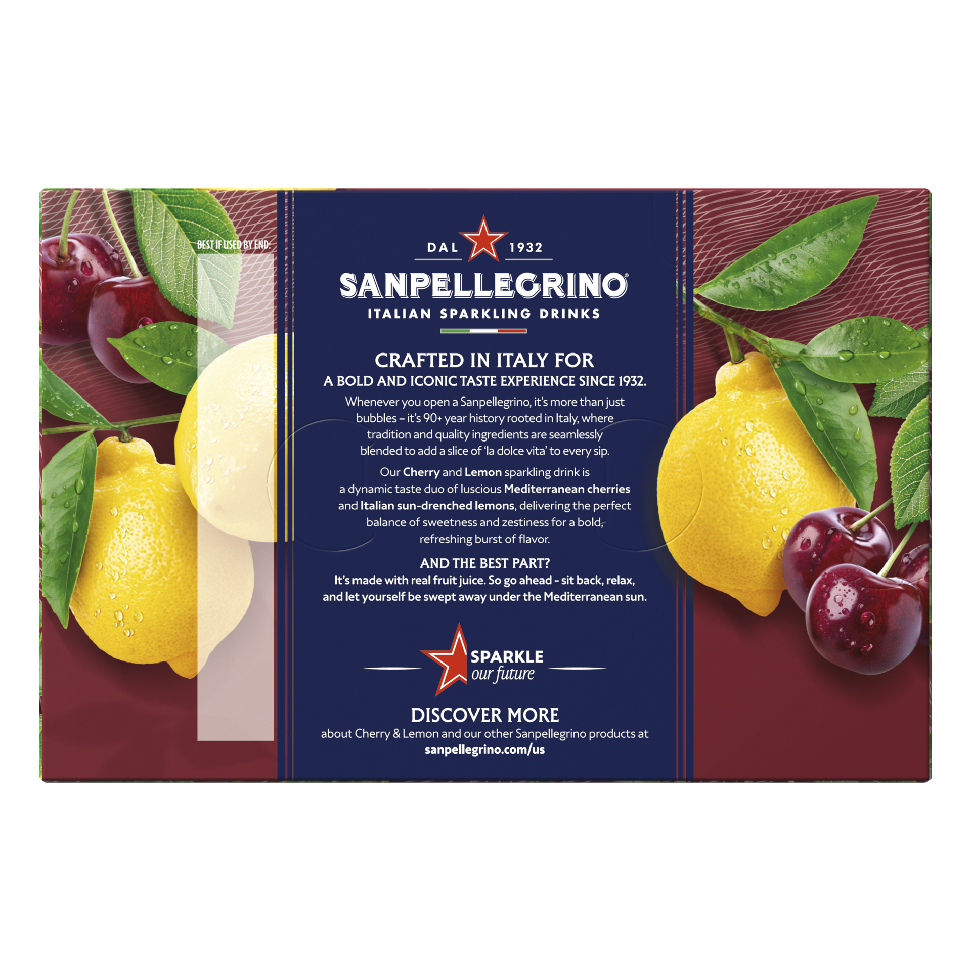 slide 6 of 7, San Pellegrino Sanpellegrino Italian Sparkling Drink Ciliegia and Limone, Sparkling Cherry and Lemon Beverage, 6 Pack, 