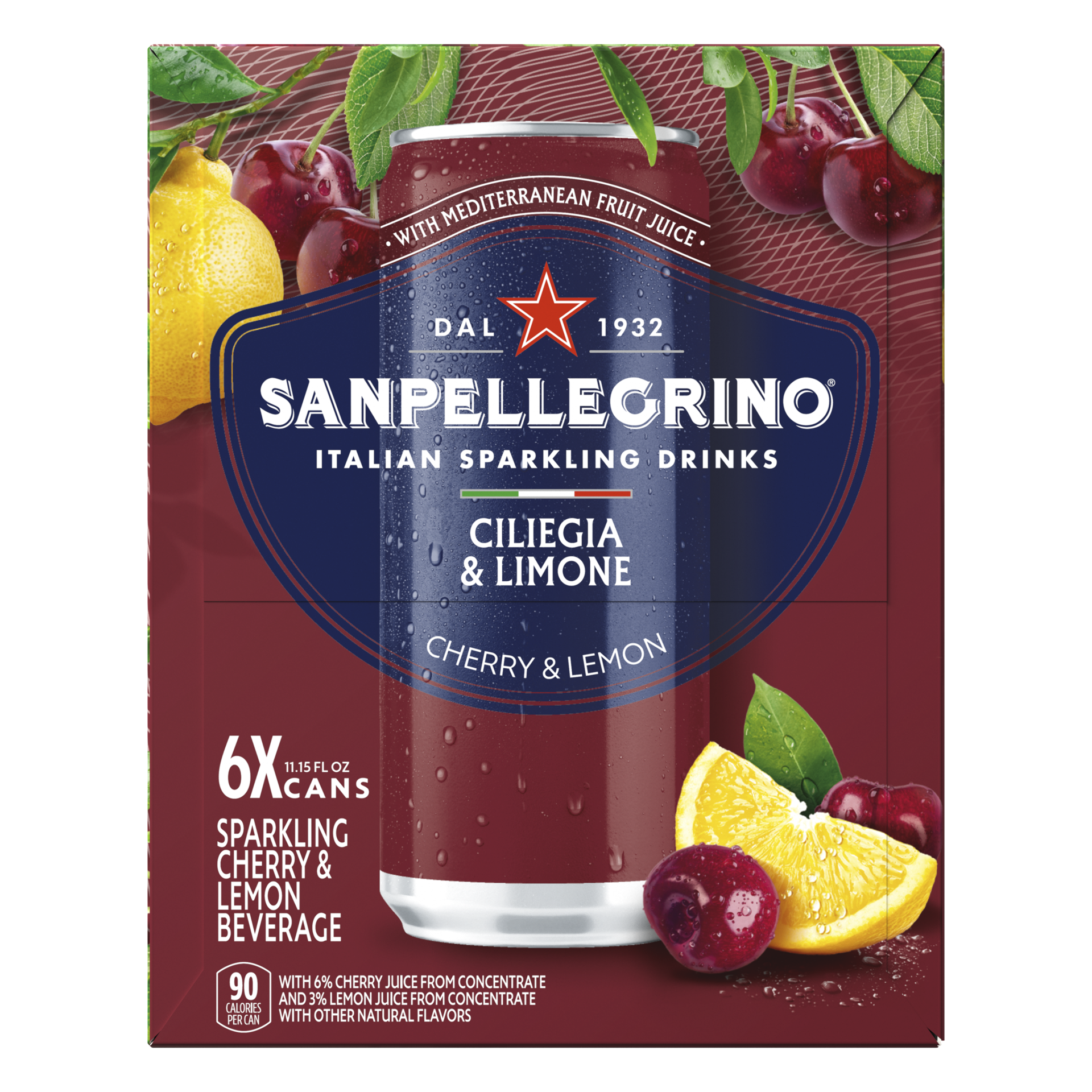 slide 2 of 7, San Pellegrino Sanpellegrino Italian Sparkling Drink Ciliegia and Limone, Sparkling Cherry and Lemon Beverage, 6 Pack, 