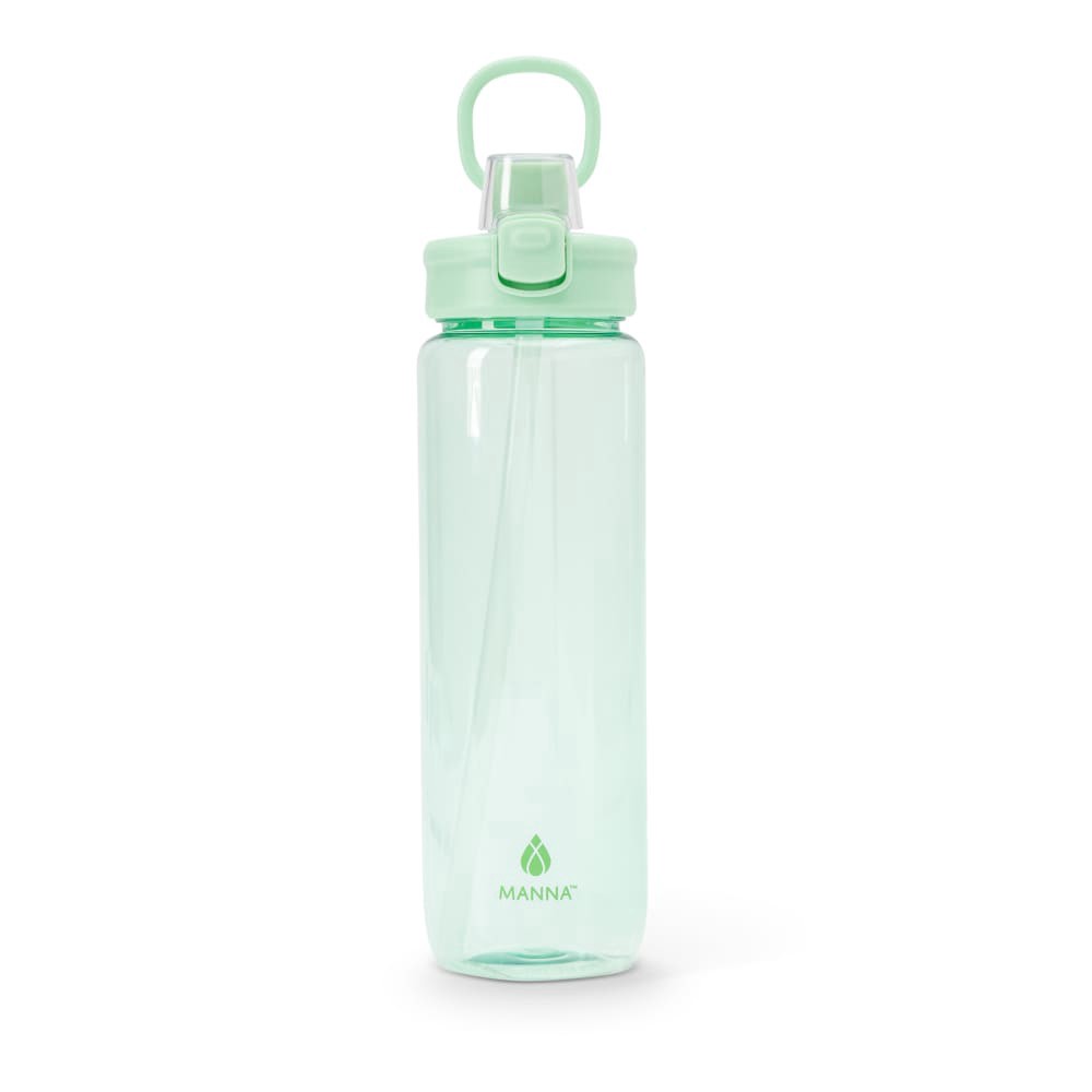 slide 3 of 3, Manna™ Push™ Lightweight Plastic Water Bottle - Green, 39 oz