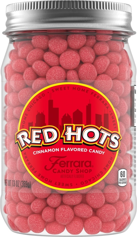 slide 1 of 1, Red Hots Cinnamon Flavored Candy Jar, 13 oz