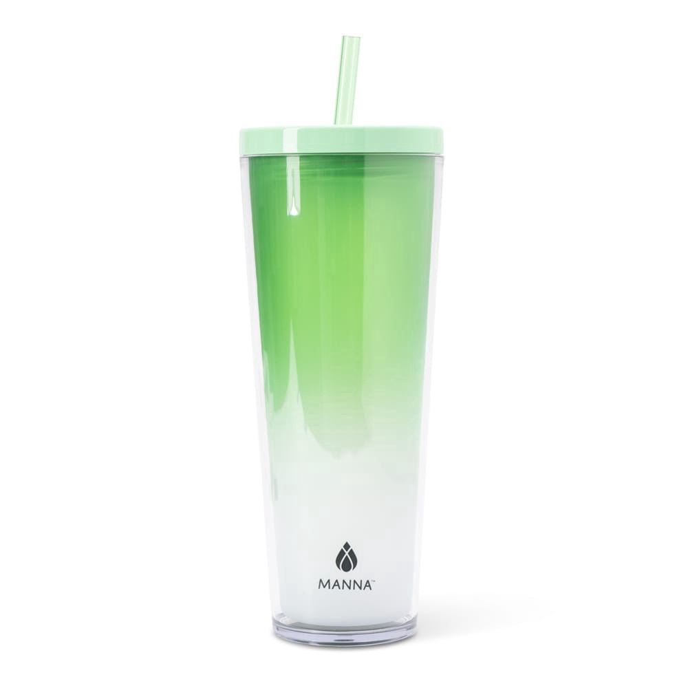 slide 2 of 4, Manna™ Axel™ Plastic Tumbler & Straw Set - Green, 24 oz