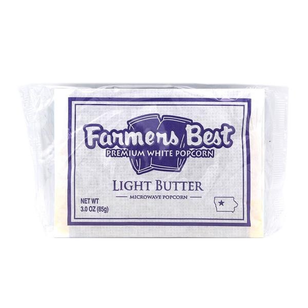 slide 1 of 1, Farmers Best Popcorn Farmers Best Light Butter White Microwave Popcorn, 3 oz