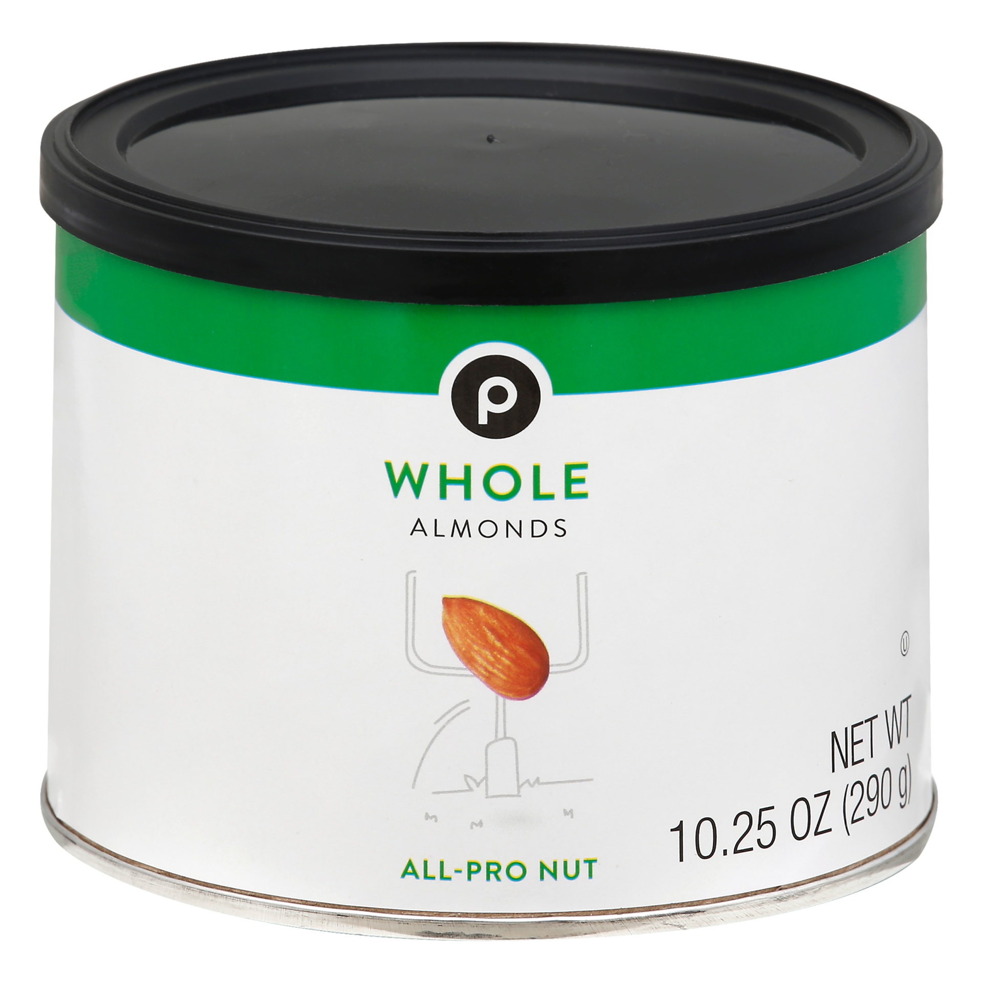 slide 1 of 1, Publix Whole Almonds, 10.25 oz