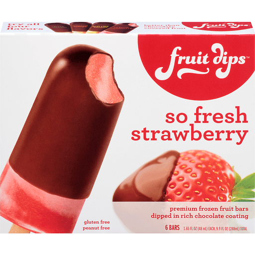 slide 2 of 8, Fruit Dips So Fresh Strawberry Premium Frozen Fruit Bars, 9.9 oz