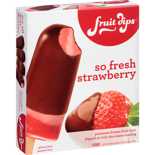 slide 3 of 8, Fruit Dips So Fresh Strawberry Premium Frozen Fruit Bars, 9.9 oz