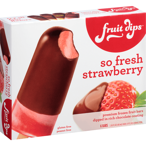 slide 4 of 8, Fruit Dips So Fresh Strawberry Premium Frozen Fruit Bars, 9.9 oz