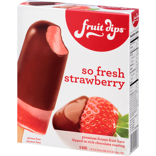 slide 5 of 8, Fruit Dips So Fresh Strawberry Premium Frozen Fruit Bars, 9.9 oz