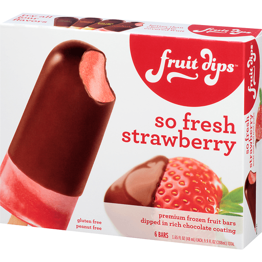 slide 6 of 8, Fruit Dips So Fresh Strawberry Premium Frozen Fruit Bars, 9.9 oz