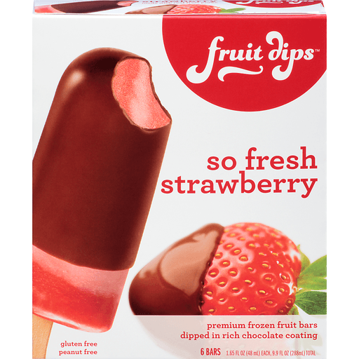 slide 1 of 8, Fruit Dips So Fresh Strawberry Premium Frozen Fruit Bars, 9.9 oz