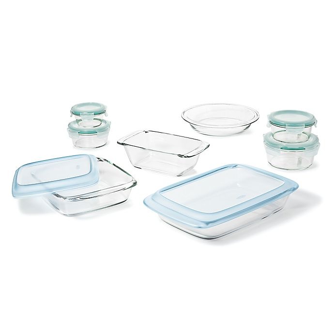 slide 1 of 7, OXO Good Grips Glass Baking Dish Set with Lids, 14 ct