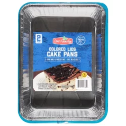 Our Family Foil Cake Pans W/Colored Lids
