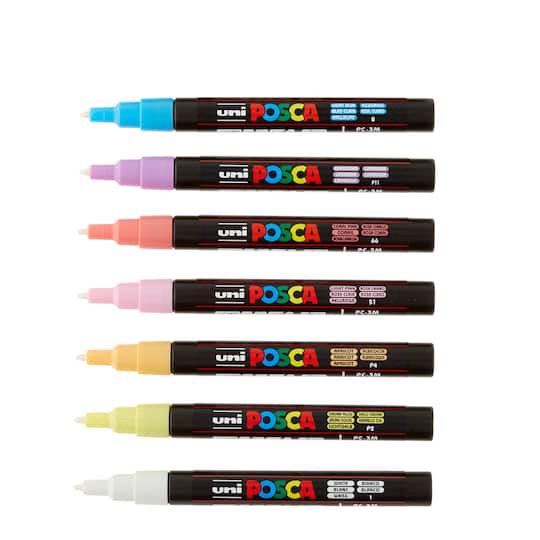 slide 1 of 3, Uni Posca Pc-3m Soft Color Fine Tip Marker Set, 0.9mm-1.3mm