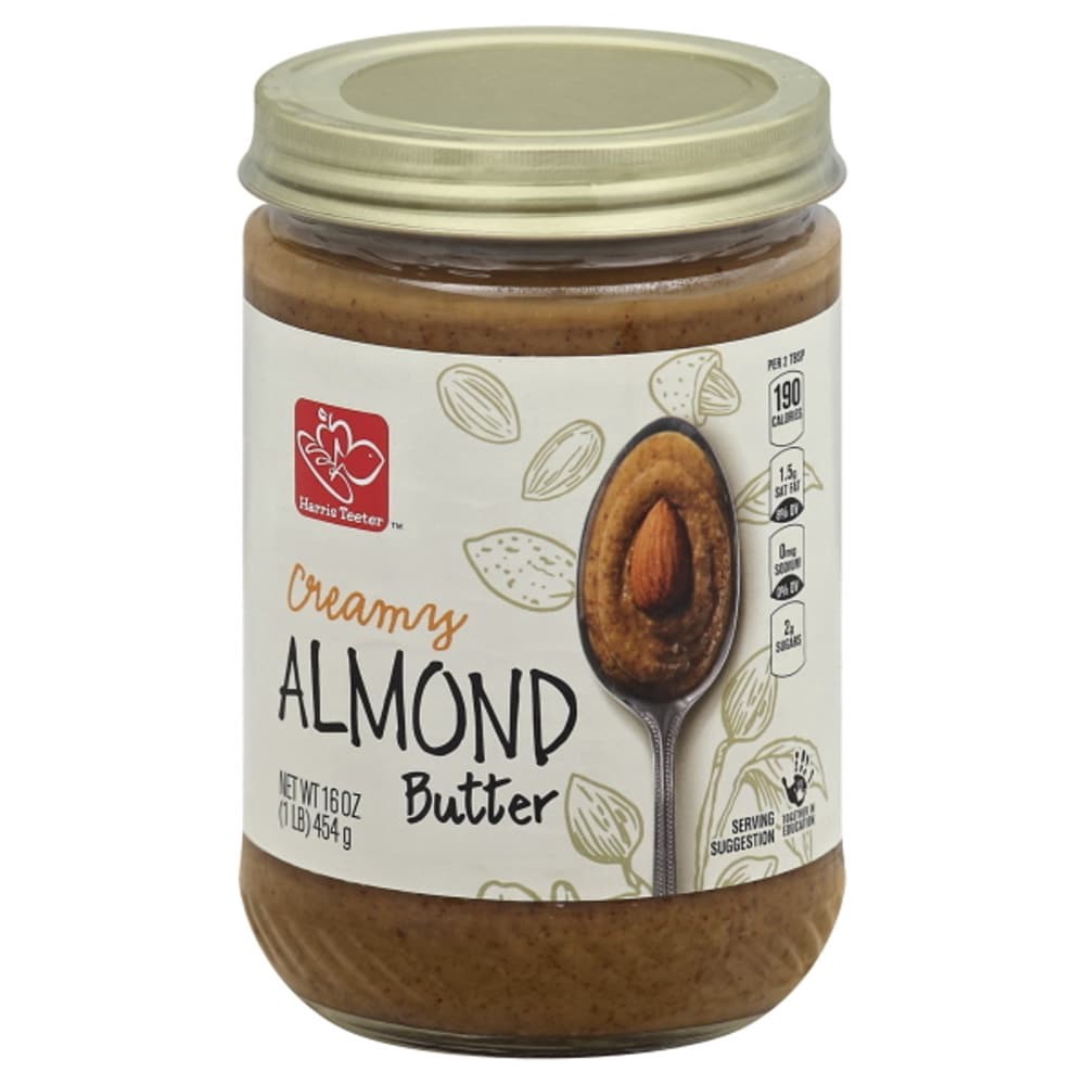 slide 1 of 2, Harris Teeter Creamy Almond Butter, 16 oz