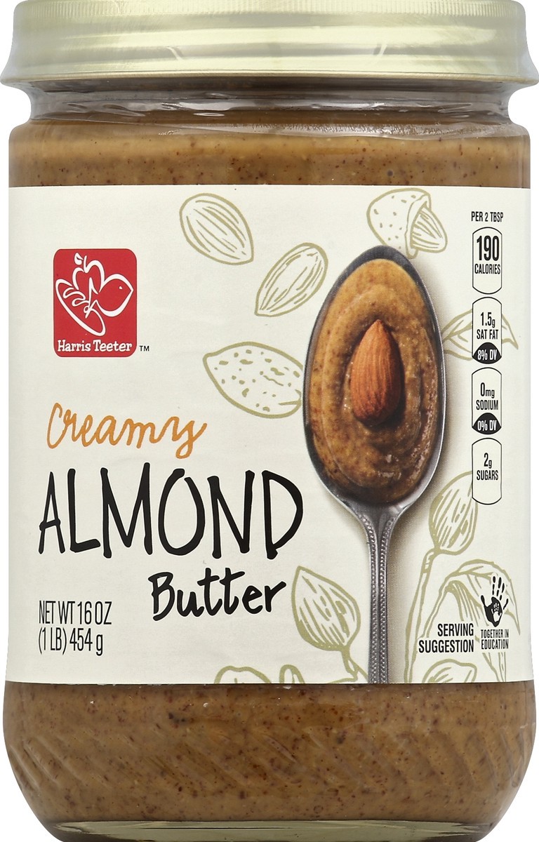 slide 1 of 2, Harris Teeter Creamy Almond Butter, 16 oz