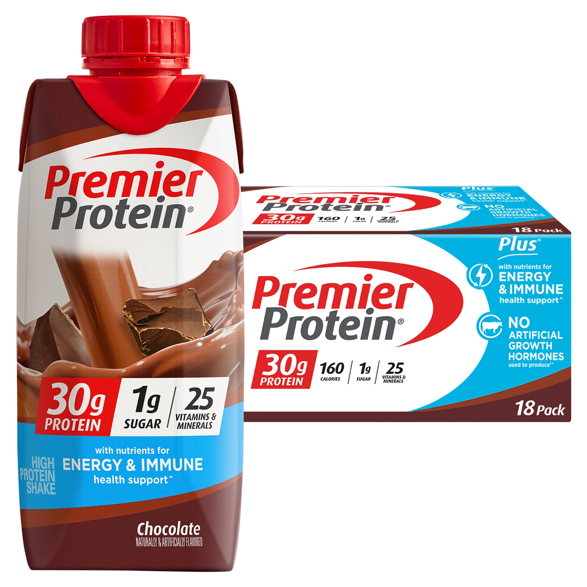 slide 1 of 2, Premier Nutrition Premier Protein Chocolate Protein Shake, 