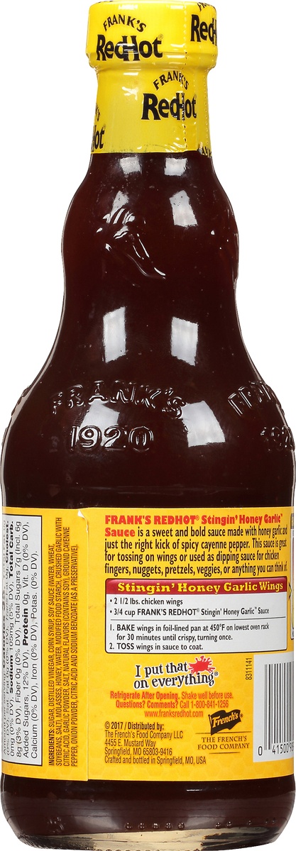 slide 8 of 8, Frank's RedHot Sauce Stingin' Honey Garlic, 12 fl oz