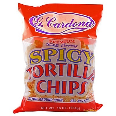slide 1 of 1, G. Cardona Premium All Natural Spicy Tortilla Chips, 16 oz