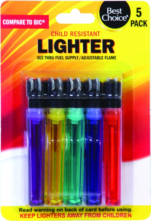 slide 1 of 1, Best Choice Child Resistant Lighters, 5 ct