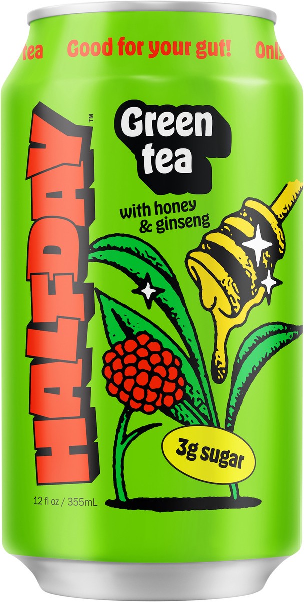 slide 3 of 4, Halfday Green Tea with Honey & Ginseng, 12oz Single Can, 12 fl oz