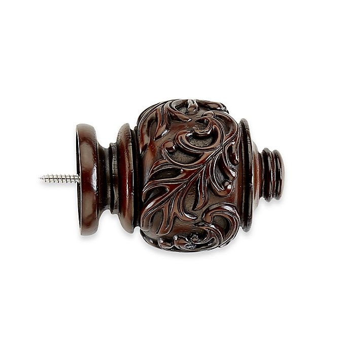 slide 1 of 1, Cambria Premier Wood Leaf Finial - Chocolate, 2 ct