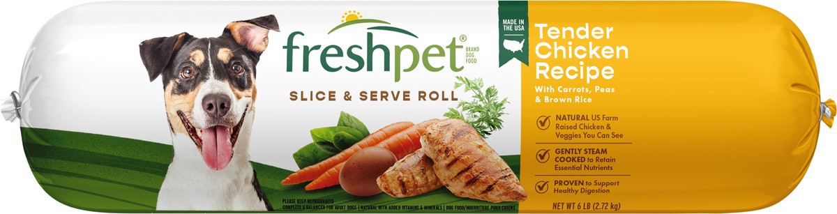 slide 2 of 4, Freshpet Select Slice & Serve Roll Tender Chicken Recipe Dog Food, 5 lb