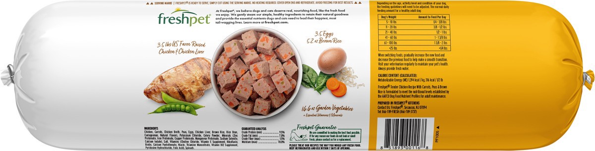 slide 4 of 4, Freshpet Select Slice & Serve Roll Tender Chicken Recipe Dog Food, 5 lb