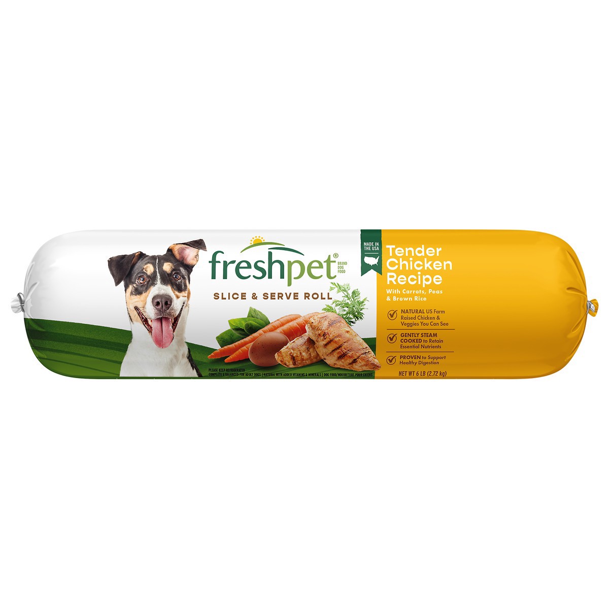 slide 3 of 4, Freshpet Select Slice & Serve Roll Tender Chicken Recipe Dog Food, 5 lb