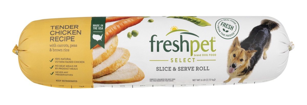 slide 1 of 1, Freshpet Tender Chicken Recipe Adult Dog Food Roll, 6 lb