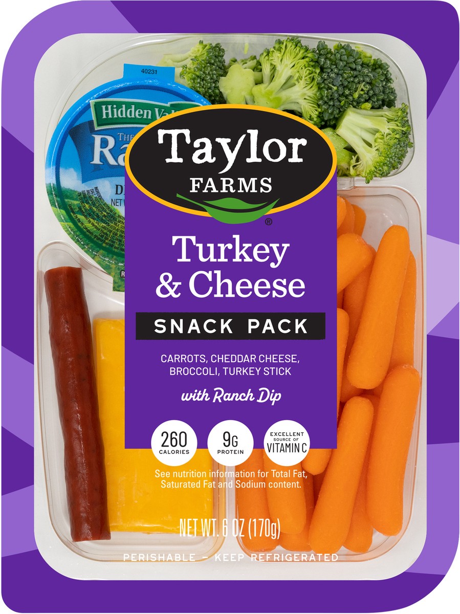 slide 3 of 3, Taylor Farms Turkey & Cheese Snack Pack with Ranch Dip 6 oz, 6 oz