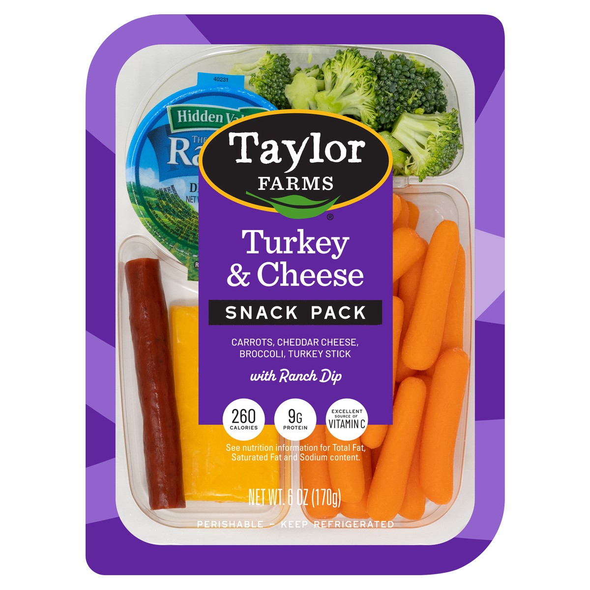 slide 1 of 3, Taylor Farms Turkey & Cheese Snack Pack with Ranch Dip 6 oz, 6 oz