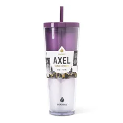 Manna Axel Plastic Tumbler & Straw Set - Purple