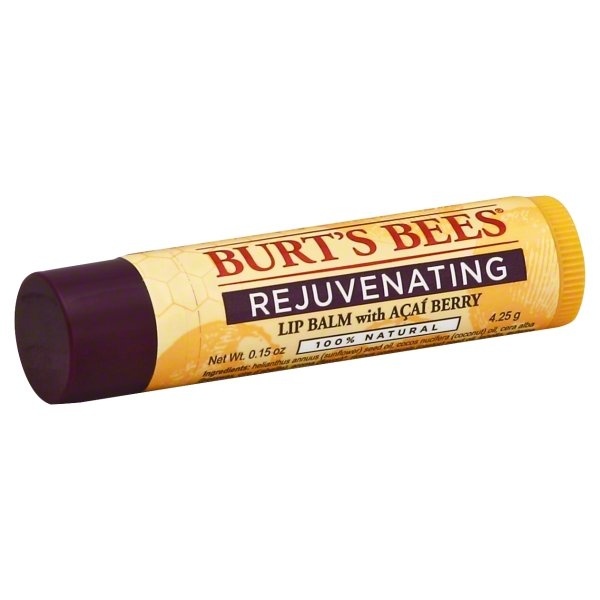 slide 1 of 1, Burt's Bees Lip Balm, Rejuvenating, with Acai Berry, 0.15 oz