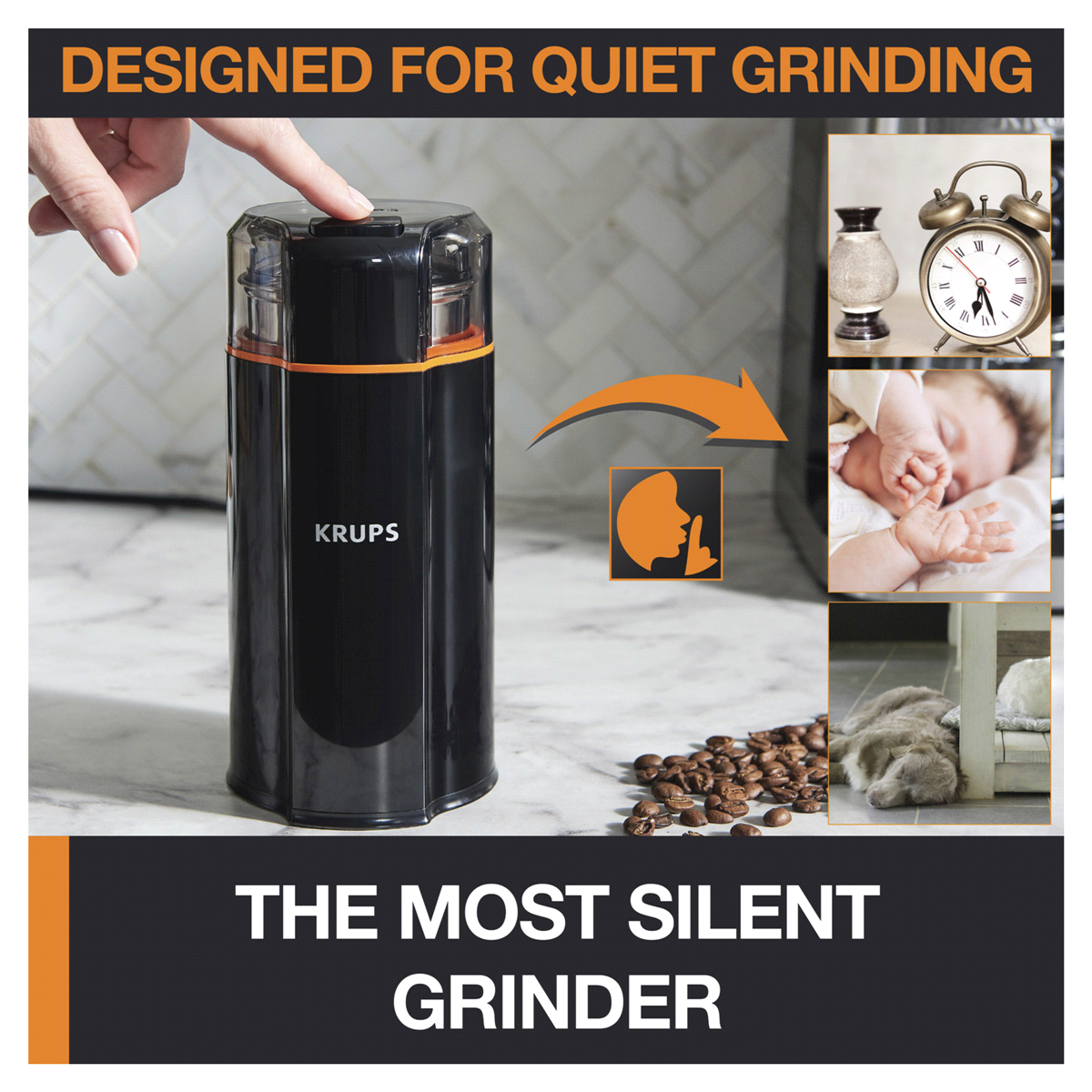 slide 13 of 13, Krups Silent Vortex Grinder, 12 cups
