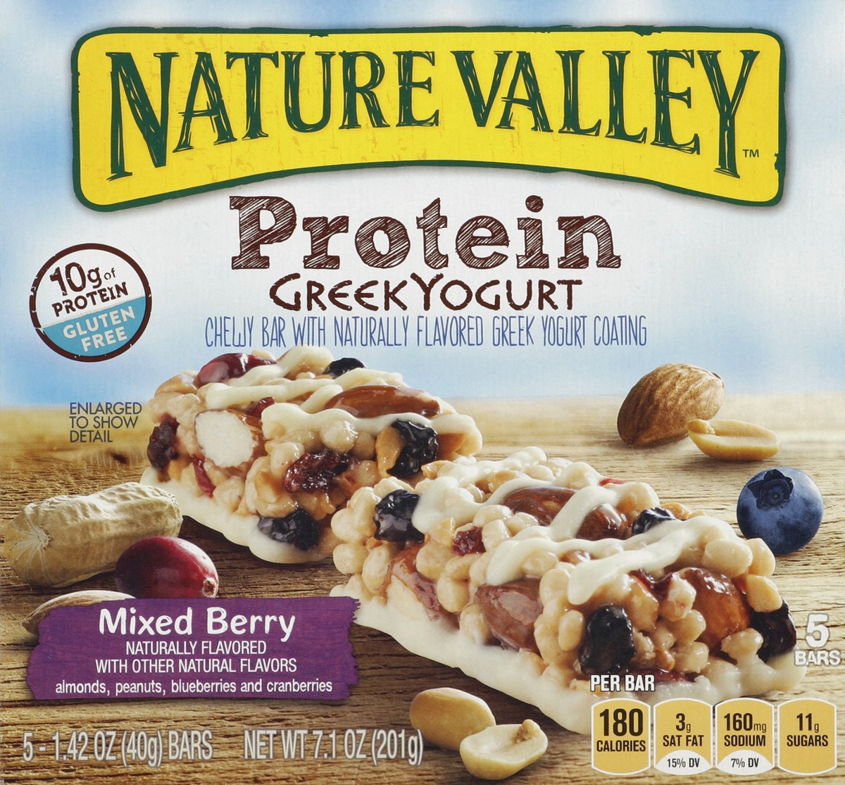 slide 5 of 6, Nature Valley Greek Yogurt Mixed Berry Protein Bars, 5 ct; 1.42 oz